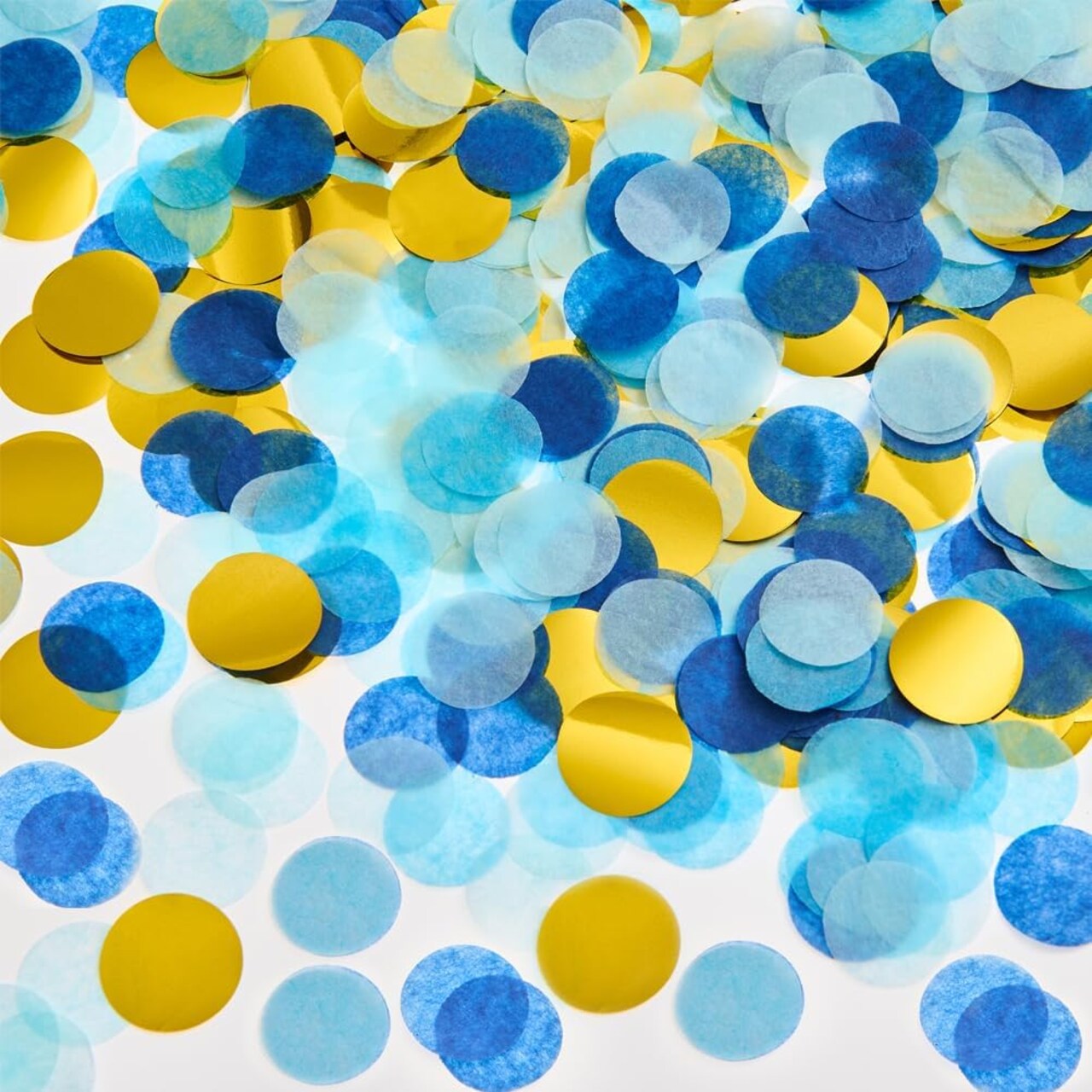 Gold & Blue Tissue Paper Confetti Dots – Table Scatter for Party & Wedding (100g)